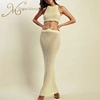 apricot 2 piece crochet set